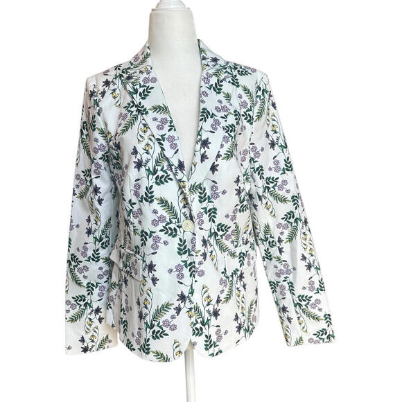 Liz Claiborne Blazer Floral Print Spring Jacket Women’s Lined Size Small NWT - Picture 1 of 8